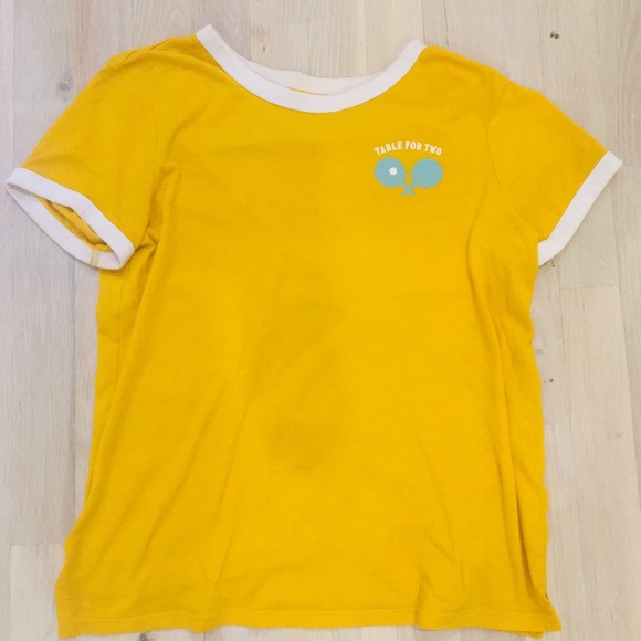 •old navy “table for two” ping pong yellow top• - Picture 5 of 5